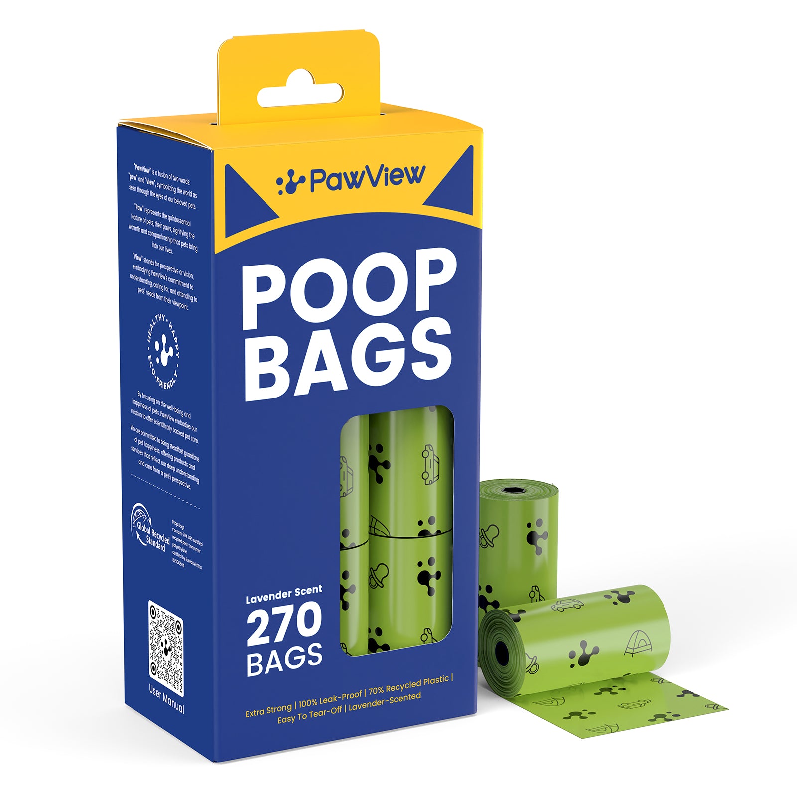 PawView Dog Dumpsters - Extra Thick, Strong, 100% Leakproof, Lavender Scented, Strong Odor Control