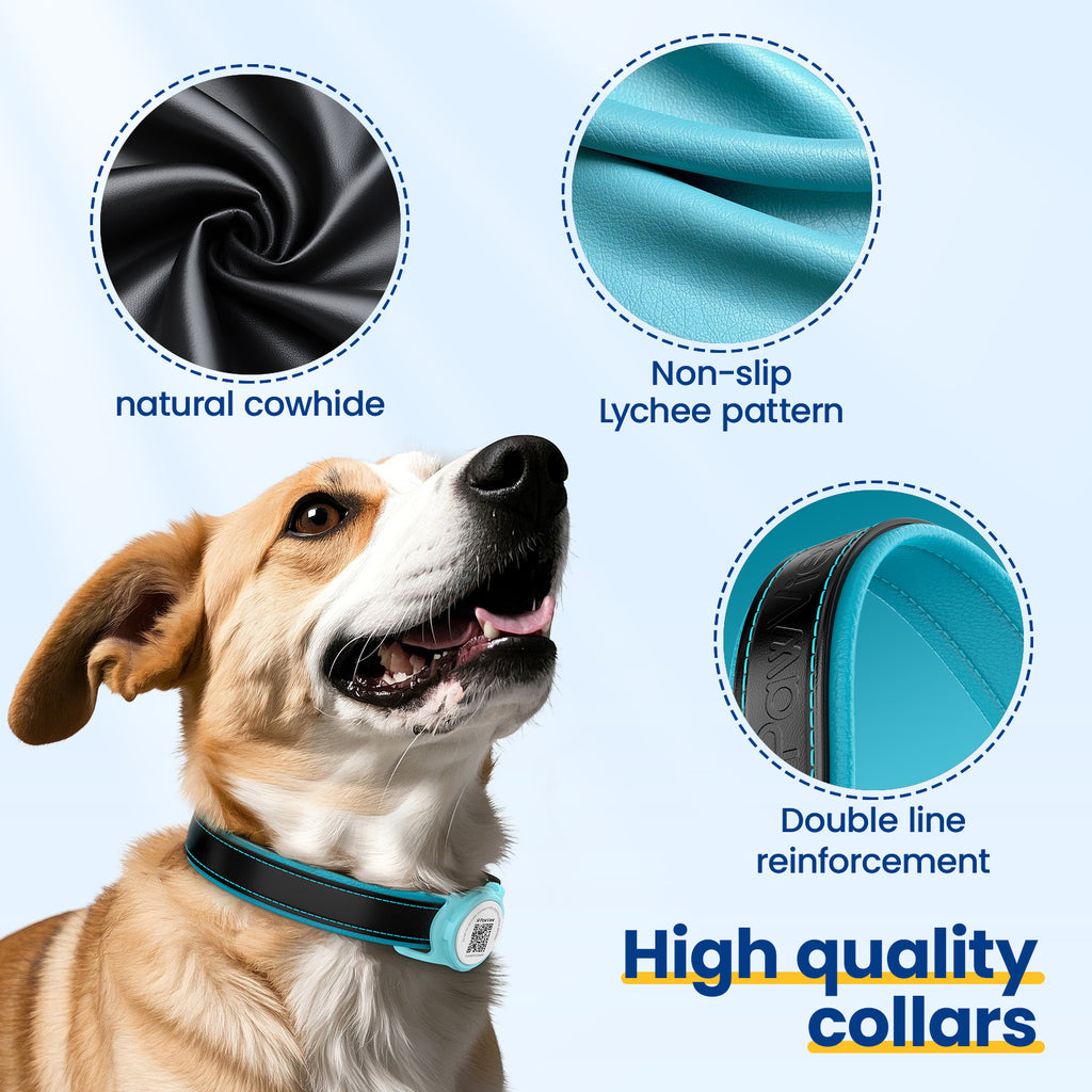 Pawview AirTag Dog Collar Holder with Smart QR Code for Cats and Dogs, Scan Alert, Instant Location, Online Profile, Contact Information