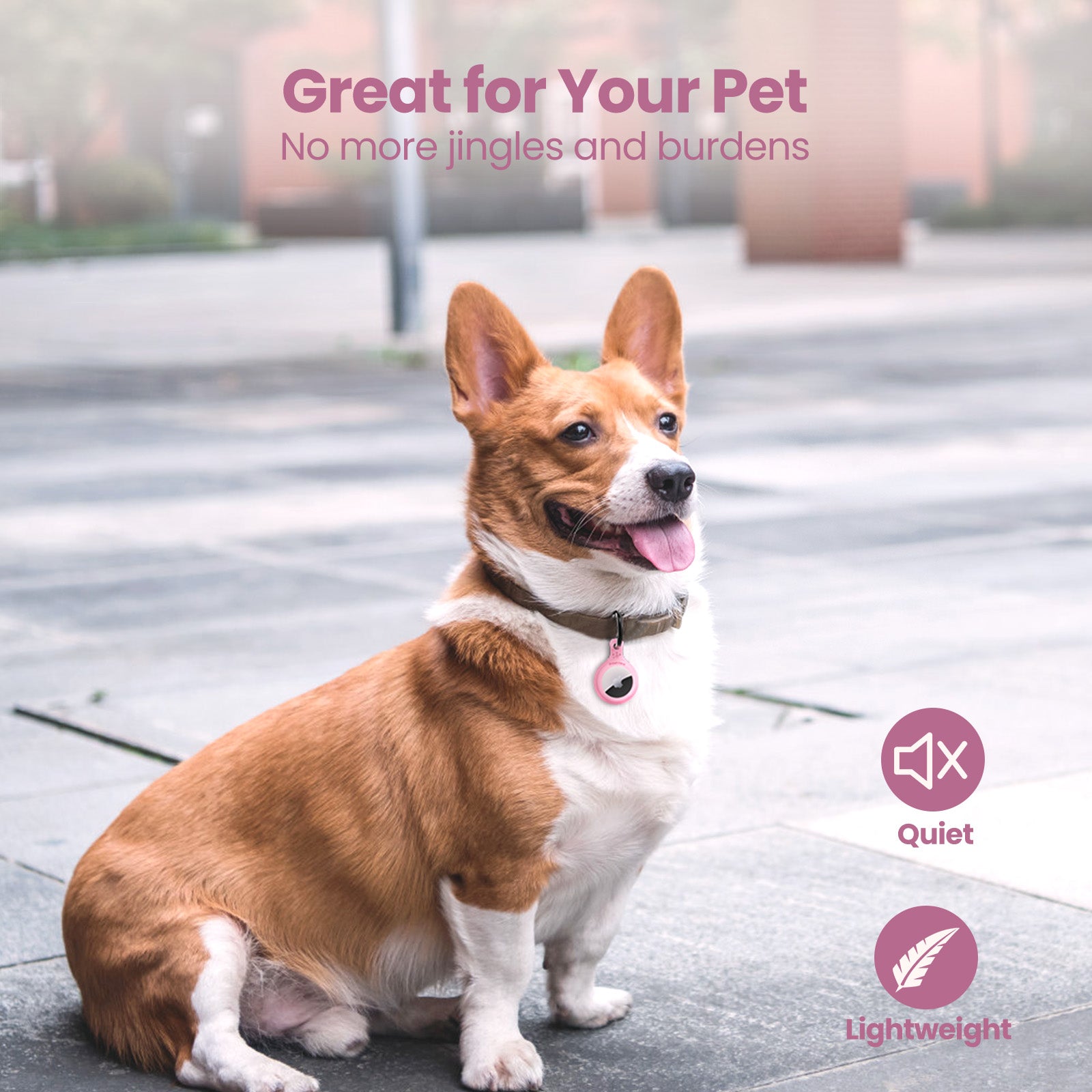 PawView TN002 Smart AirTag Holder, QR Code Collar Holder for Cats and Dogs