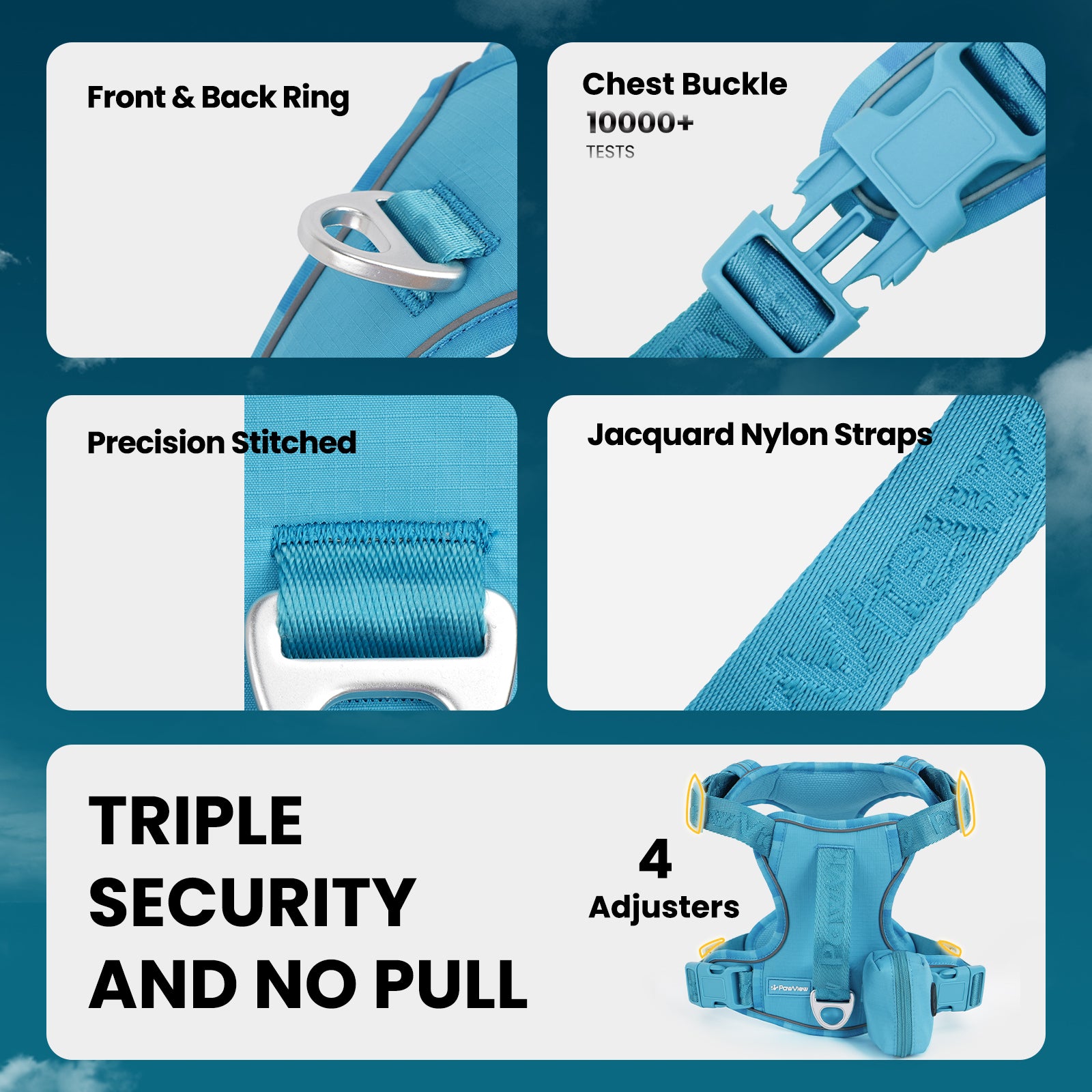 PawView Reflective Harnais with Handle