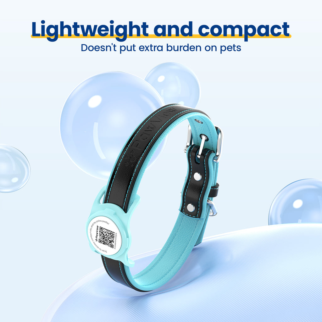 Pawview AirTag Dog Collar Holder with Smart QR Code for Cats and Dogs, Scan Alert, Instant Location, Online Profile, Contact Information