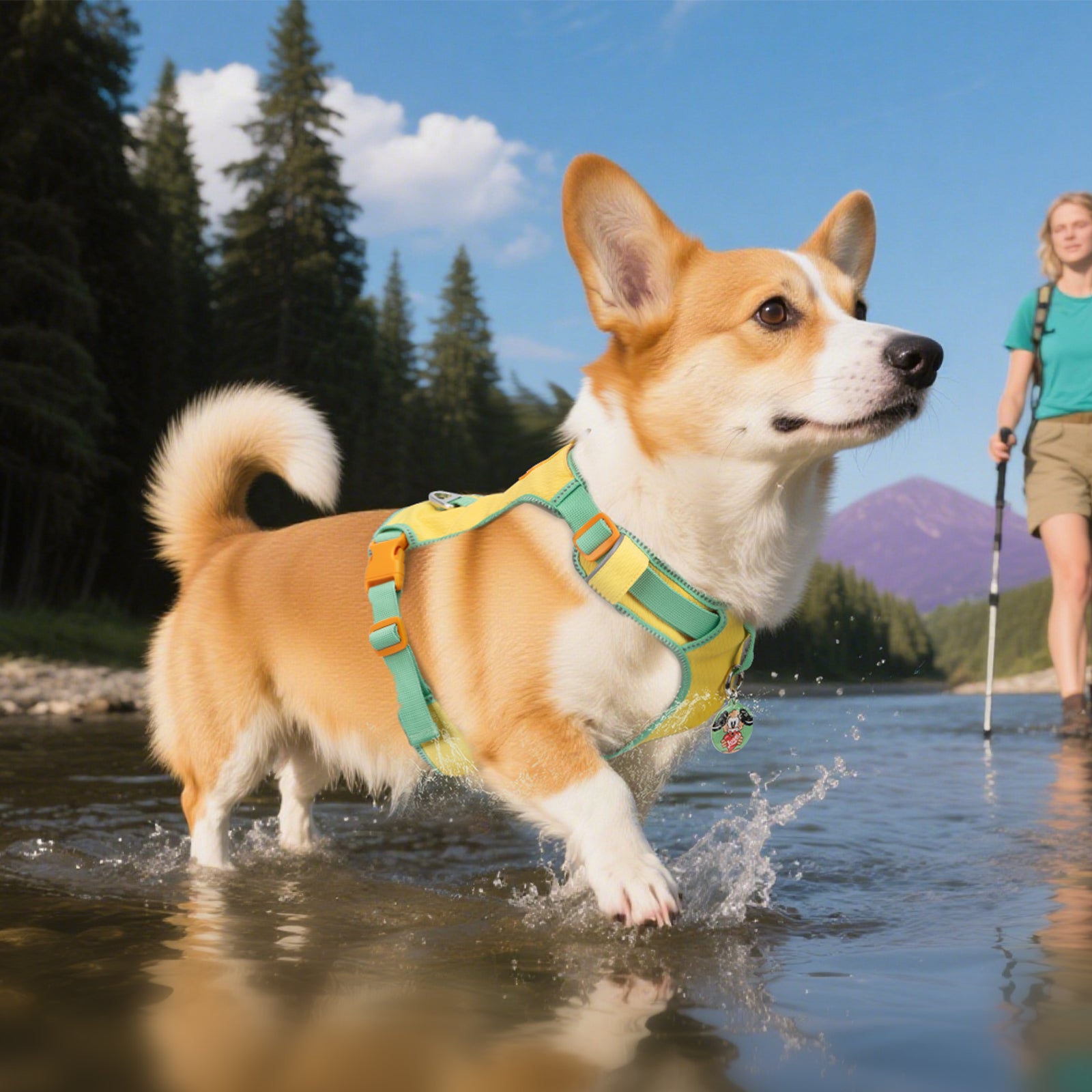 Pawview Super Lightweight Harness for Small and Medium Dogs, Easy to Put On, Adjustable, Padded, Reflective, Anti-Pull with 2 Attachment Points and Control Handle