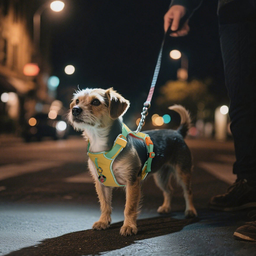 Pawview Super Lightweight Harness for Small and Medium Dogs, Easy to Put On, Adjustable, Padded, Reflective, Anti-Pull with 2 Attachment Points and Control Handle