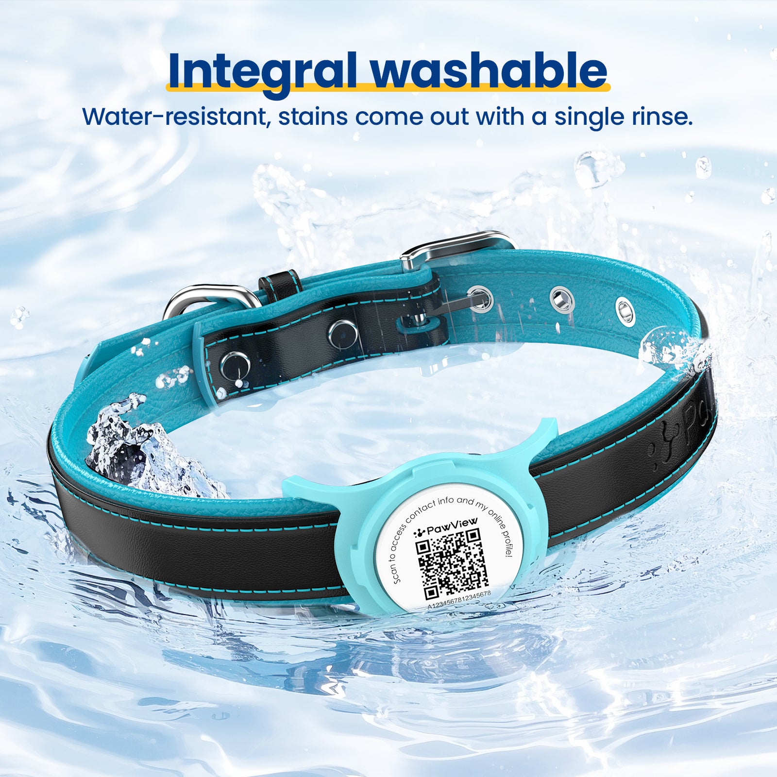 Pawview AirTag Dog Collar Holder with Smart QR Code for Cats and Dogs, Scan Alert, Instant Location, Online Profile, Contact Information