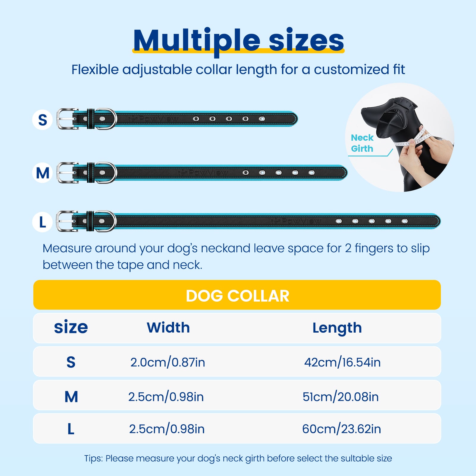 Pawview AirTag Dog Collar Holder with Smart QR Code for Cats and Dogs, Scan Alert, Instant Location, Online Profile, Contact Information