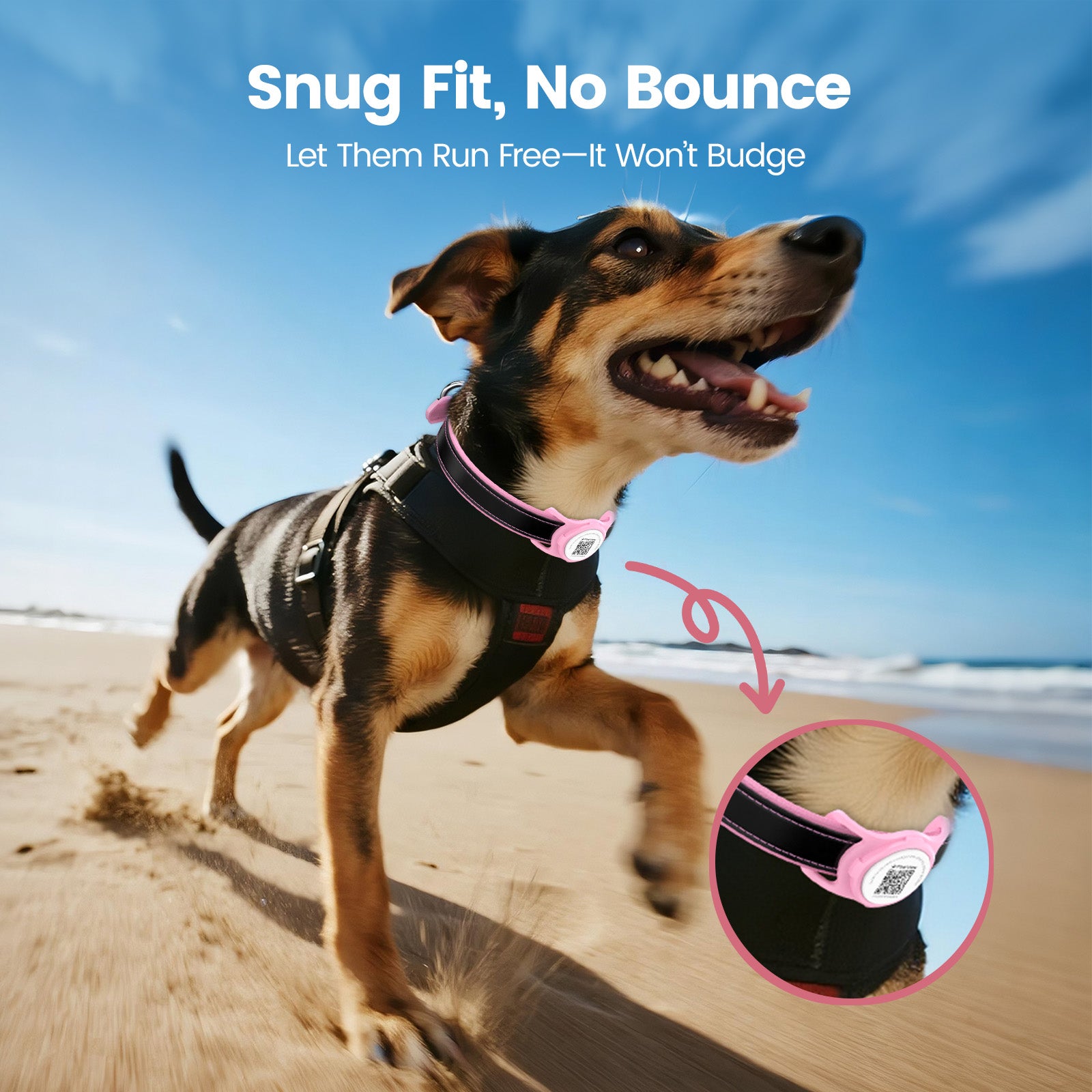 PawView TN005 Smart AirTag Holder, QR Code Collar Holder for Cats and Dogs