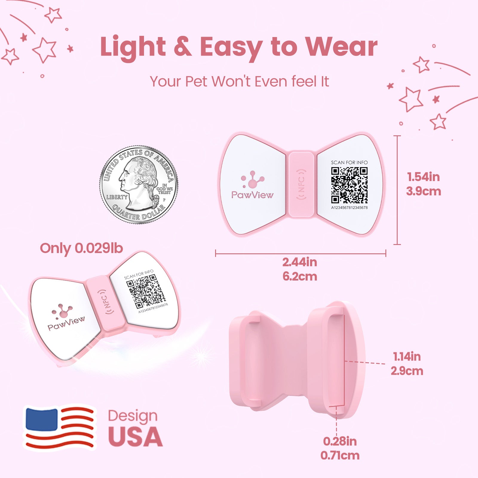 PawView Dog ID Tag with QR Code &amp; NFC, Silent Silicone, Customizable for Pets, QR Scan for Instant Location Alerts and Editable Pet Profile (Copy)