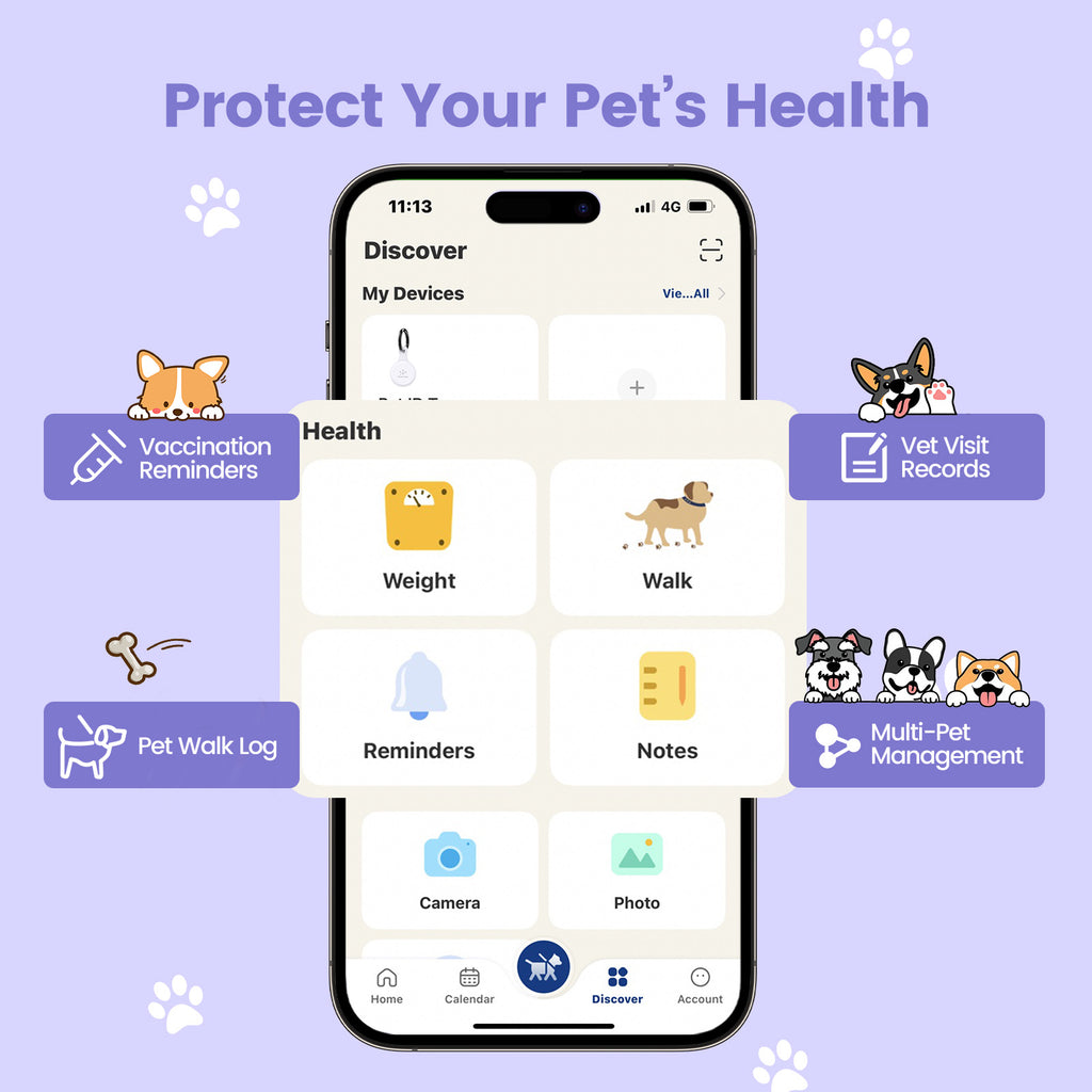 PawView TN001 Anti-loss NFC &amp; QR Code Pet ID Tag, Smart Silent Silicone Pet Tag for Dogs and Cats