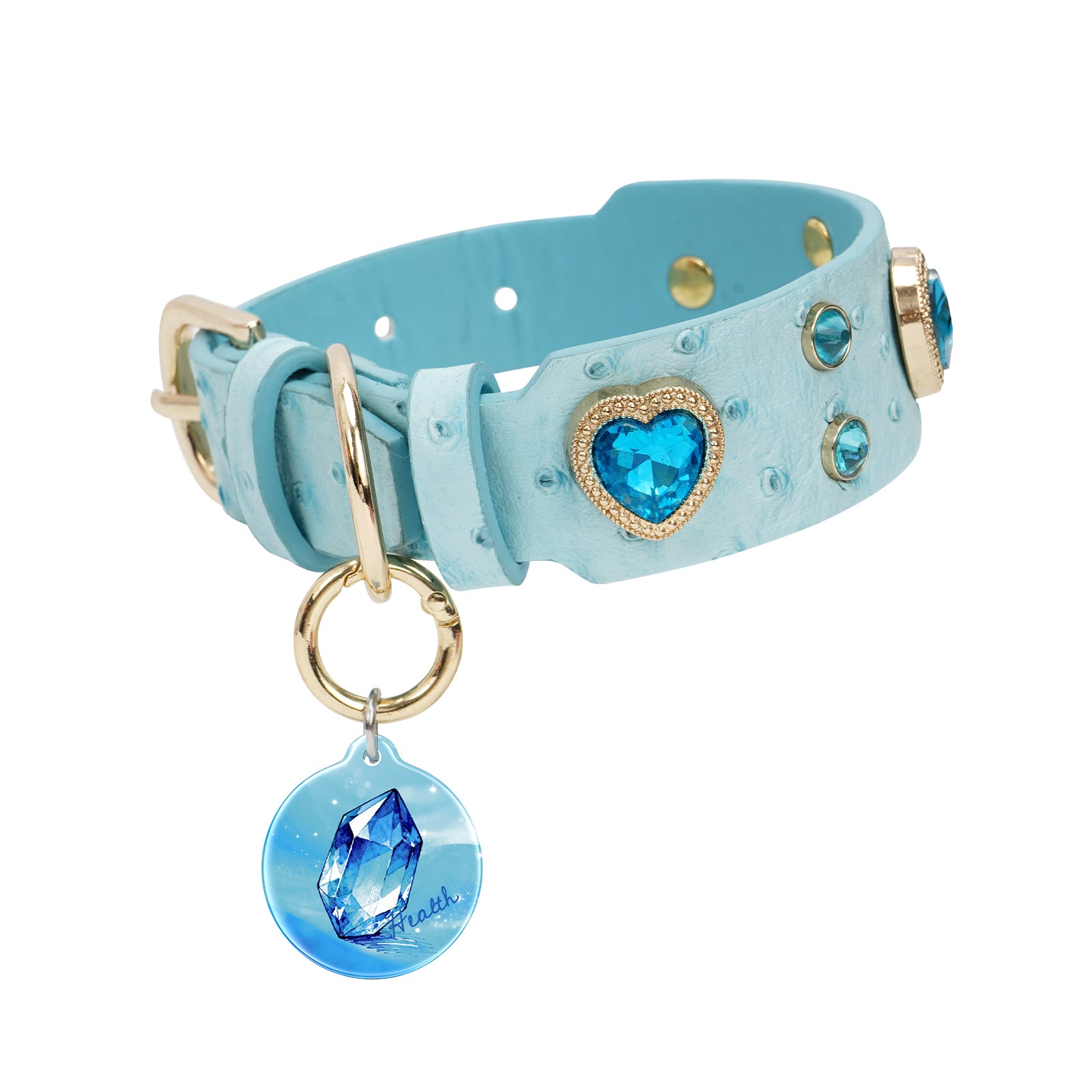 PawView Wish Series Ostrich Pattern Collar with QR Smart Pet ID Tag