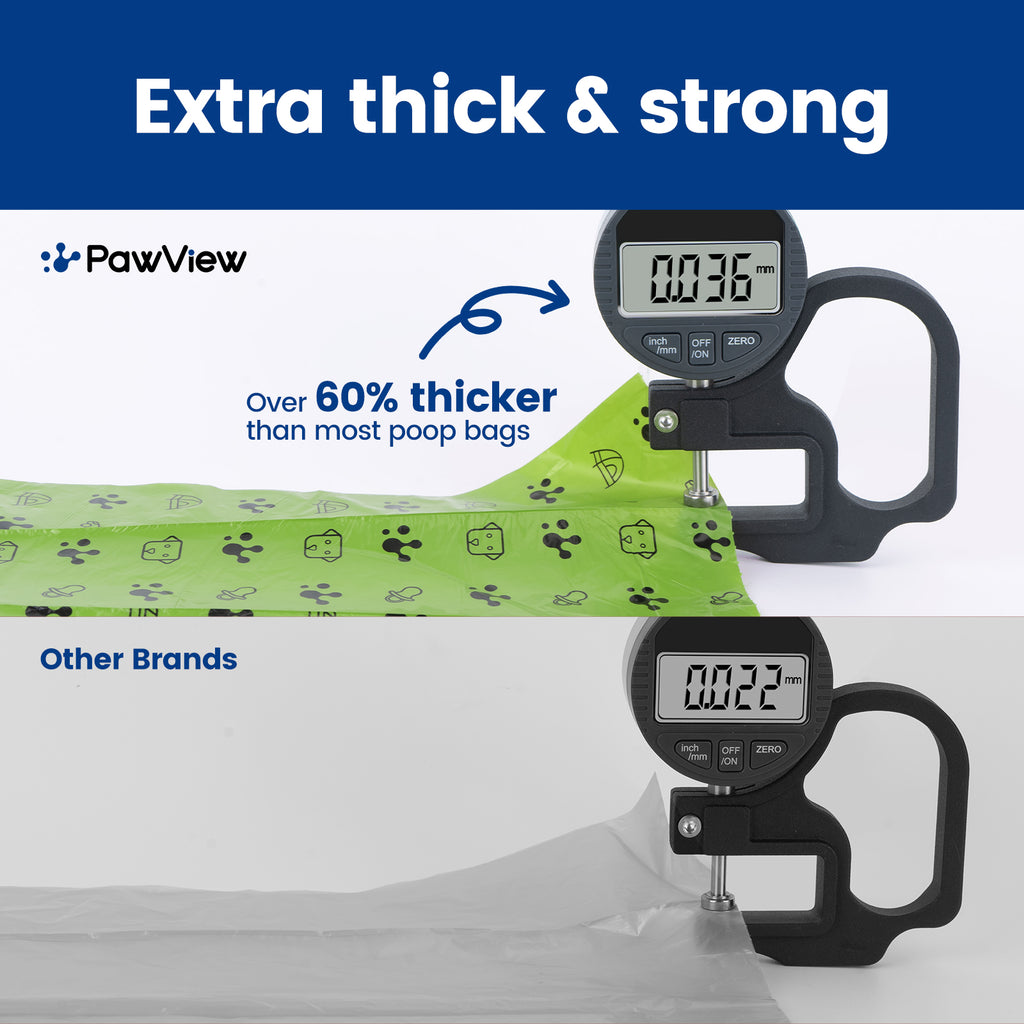 PawView Dog Dumpsters - Extra Thick, Strong, 100% Leakproof, Lavender Scented, Strong Odor Control