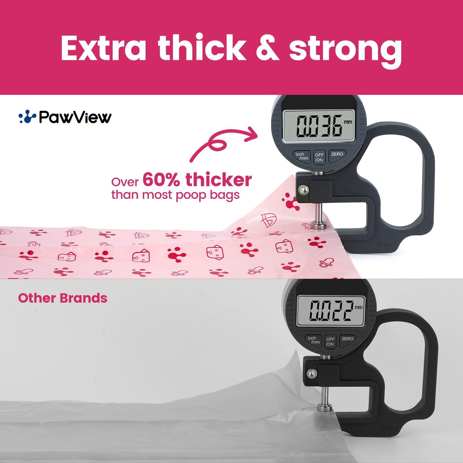 PawView Dog Dumpsters - Extra Thick, Strong, 100% Leakproof, Lavender Scented, Strong Odor Control