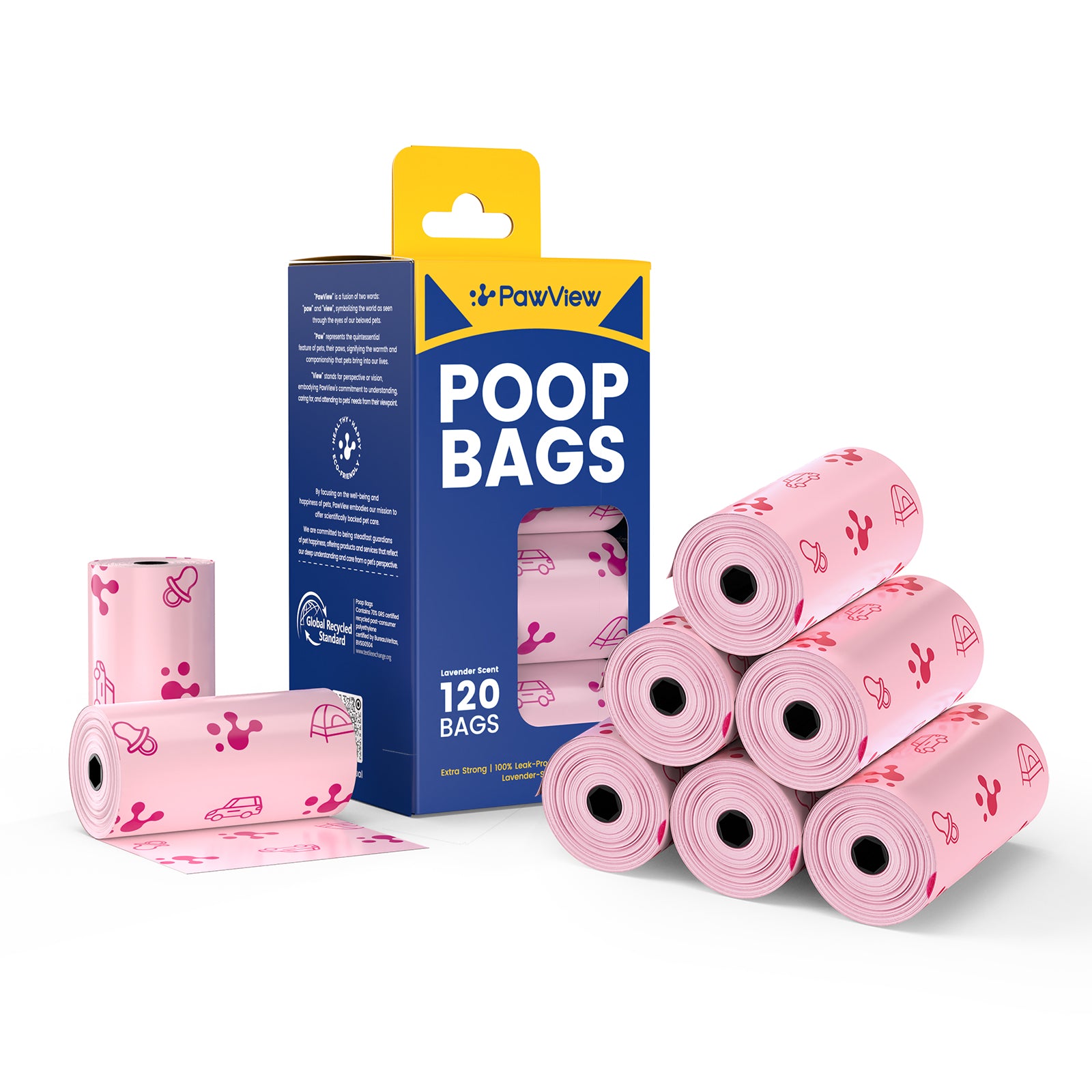 PawView Dog Dumpsters - Extra Thick, Strong, 100% Leakproof, Lavender Scented, Strong Odor Control