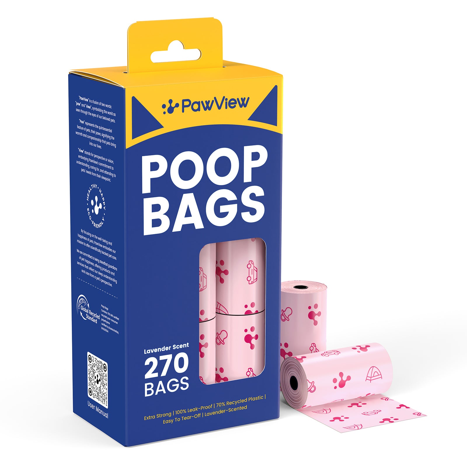 PawView Dog Dumpsters - Extra Thick, Strong, 100% Leakproof, Lavender Scented, Strong Odor Control